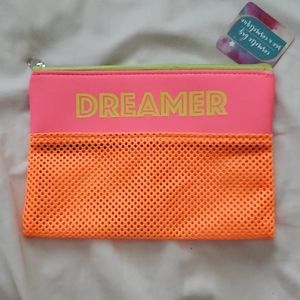 Dreamer Neon Orange Pink Yellow Pouch Access Bag